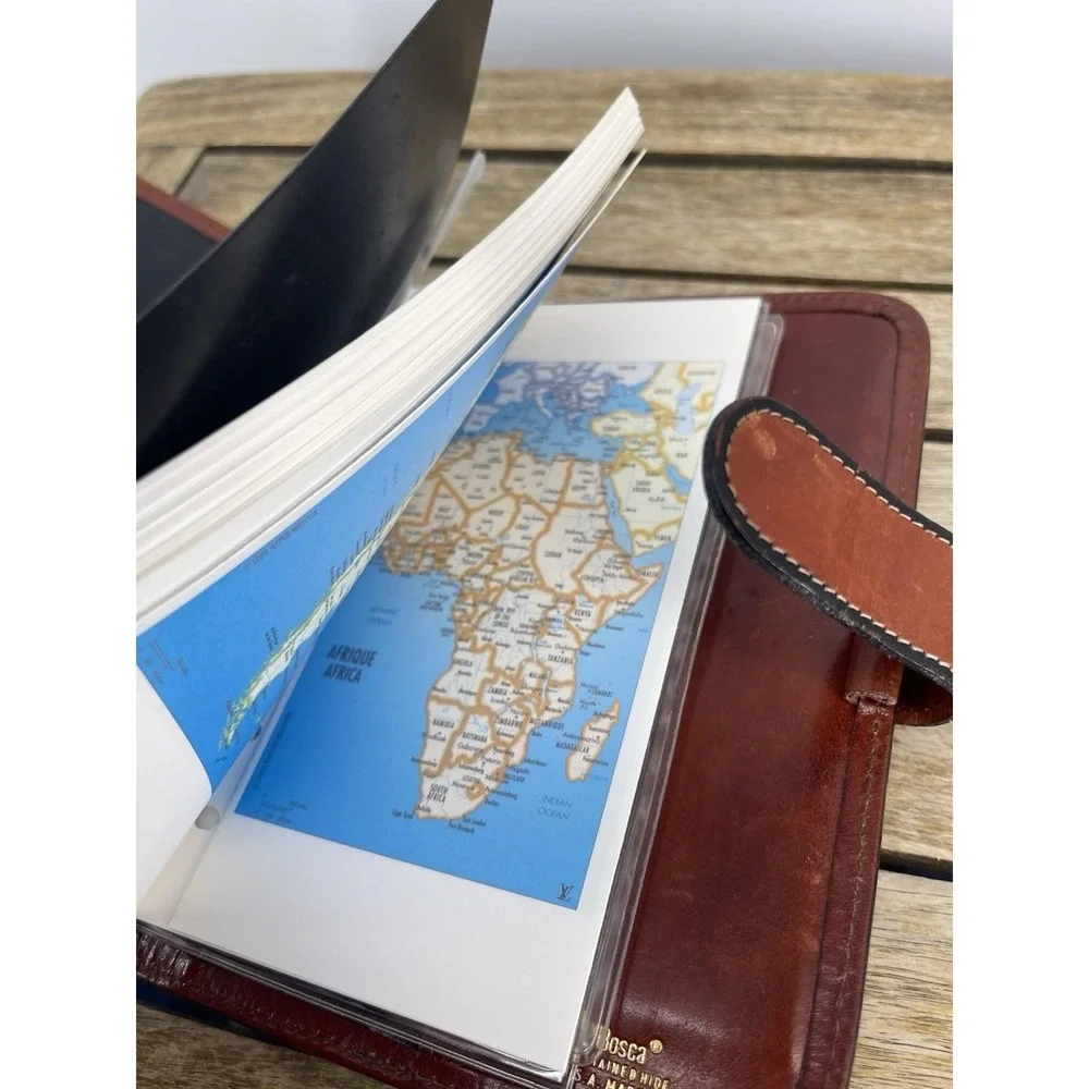 Bosca Leather Organizer Planner Binder Brown‎ Hand Stained Hide USA